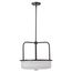 Warren 17 Inch Pendant Gun Metal w/ Satin White Glass