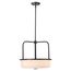 Warren 17 Inch Pendant Gun Metal w/ Satin White Glass