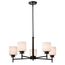 Warren 28 Inch 5 Light Chandelier Gun Metal w/ Satin White Glass