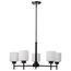 Warren 28 Inch 5 Light Chandelier Gun Metal w/ Satin White Glass