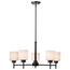 Warren 28 Inch 5 Light Chandelier Gun Metal w/ Satin White Glass