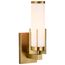 Roselle 1 Light Vanity Natural Brass w/ White Glass