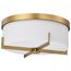 Roselle 15 Inch Flush Mount Natural Brass w/ White Glass