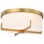 Roselle 15 Inch Flush Mount Natural Brass w/ White Glass