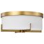 Roselle 15 Inch Flush Mount Natural Brass w/ White Glass