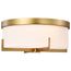 Roselle 15 Inch Flush Mount Natural Brass w/ White Glass
