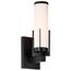 Roselle 1 Light Vanity Matte Black w/ White Glass