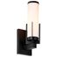 Roselle 1 Light Vanity Matte Black w/ White Glass