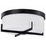 Roselle 15 Inch Flush Mount Matte Black w/ White Glass