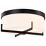 Roselle 15 Inch Flush Mount Matte Black w/ White Glass