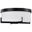 Roselle 15 Inch Flush Mount Matte Black w/ White Glass
