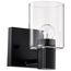Clarksville 1 Light Vanity Matte Black w/ Clear Glass