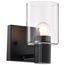 Clarksville 1 Light Vanity Matte Black w/ Clear Glass