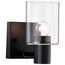 Clarksville 1 Light Vanity Matte Black w/ Clear Glass