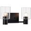 Clarksville 2 Light Vanity Matte Black w/ Clear Glass