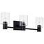 Clarksville 3 Light Vanity Matte Black w/ Clear Glass