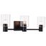 Clarksville 3 Light Vanity Matte Black w/ Clear Glass