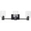 Clarksville 3 Light Vanity Matte Black w/ Clear Glass
