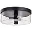 Clarksville 15 Inch Flush Mount Matte Black w/ Clear Glass