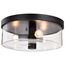 Clarksville 15 Inch Flush Mount Matte Black w/ Clear Glass