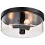 Clarksville 15 Inch Flush Mount Matte Black w/ Clear Glass