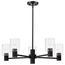 Clarksville 28 Inch 5 Light Chandelier Matte Black w/ Clear Glass