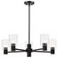 Clarksville 28 Inch 5 Light Chandelier Matte Black w/ Clear Glass