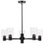 Clarksville 28 Inch 5 Light Chandelier Matte Black w/ Clear Glass