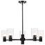 Clarksville 28 Inch 5 Light Chandelier Matte Black w/ Clear Glass