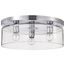 Marlowe 15 Inch Flush Mount Polished Nickel w/ Clear Glass