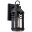 Wilton 1 Light Small Wall Lantern Matte Black w/ Clear Seeded Glass