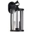 Broadstone 2 Light Medium Wall Lantern Matte Black w/ Clear Seeded Glass