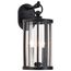 Broadstone 2 Light Medium Wall Lantern Matte Black w/ Clear Seeded Glass