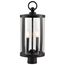 Broadstone 2 Light Post Top Matte Black w/ Clear Seeded Glass