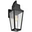Lawrence 1 Light Large Wall Lantern Matte Black w/ Clear Seeded Glass