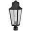 Lawrence 1 Light Post Top Matte Black w/ Clear Seeded Glass