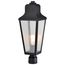 Lawrence 1 Light Post Top Matte Black w/ Clear Seeded Glass