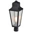 Lawrence 1 Light Post Top Matte Black w/ Clear Seeded Glass