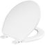 Ashland Round Enameled Wood Toilet Seat, STA-TITE, Easy-Clean, Whisper-Close (White)