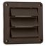 4" Brown Plastic Fresh Air Intake Vent w/ Metal Bug Screen & Rain Guard, 1" Collar
