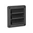 4" Black Plastic Fresh Air Intake Vent w/ Metal Bug Screen & Rain Guard, 1" Collar