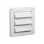 4" White Plastic Fresh Air Intake Vent w/ Metal Bug Screen & Rain Guard, 1" Collar