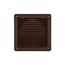 6" Brown Mini Louvered Plastic Fresh Air Intake Vent, Flush Mount