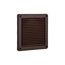 6" Brown Mini Louvered Plastic Fresh Air Intake Vent, Flush Mount