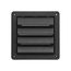 6" Black Plastic Fresh Air Intake Vent w/ Rain Guard, 1" Collar