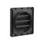 6" Black Plastic Fresh Air Intake Vent w/ Rain Guard, 1" Collar