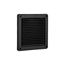 6" Black Mini Louvered Plastic Fresh Air Intake Vent, Flush Mount
