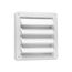 6" White Plastic Fresh Air Intake Vent w/ Metal Bug Screen & Rain Guard, 1" Collar