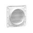 6" White Plastic Fresh Air Intake Vent w/ Metal Bug Screen & Rain Guard, 1" Collar