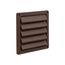 8" Brown Plastic Fresh Air Intake Vent w/ Rain Guard, 1" Collar
